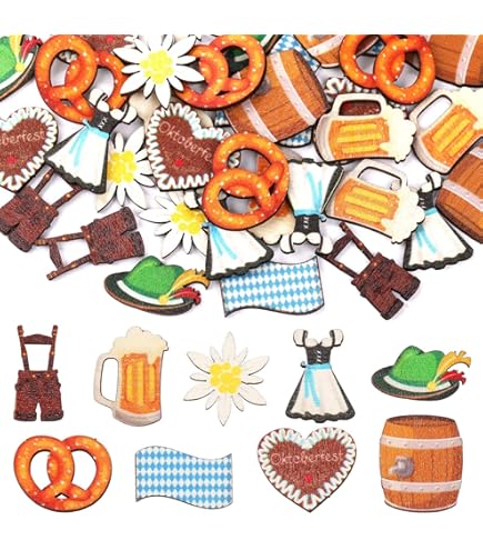 Oktoberfest Streudeko - 60 Stück Filz-Konfetti Mit Bayern-Motiven