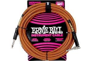 Ernie Ball Câble d’Instrument Tressé Droit/Coudé 5,5m - Pumpkin Pie