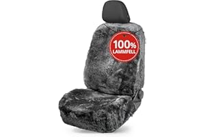 ‎WALSER Walser Lammfell Autositzbezug Mona, 100% Lammfell Sitzbezug für Auto, 1 Stück Echtfell Sitzbezüge Auto Vordersitze, Autositzbezug Echtfell, Lammfellbezug Autositz anthrazit