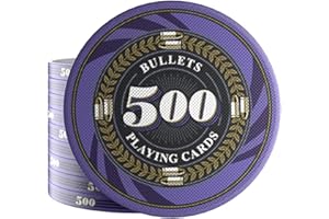 Bullets Playing Cards, Silvio 25 ceramicznych żetonów do pokera, z wartościami, 10 g, średnica 4 cm (fioletowe (wartość: 500))