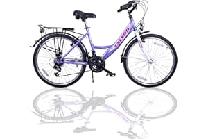 Vélo Talson 24" 21 vitesses Dérailleur Shimano avec éclairage, violet / blanc