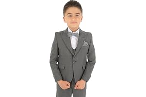 SIRRI Costumes de Mariage Slim Fit pour garçon, Ensemble Complet de 8 pièces texturées à Chevrons