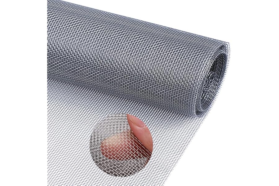 Filter Screen Sheets Stainless Steel Air Vent Mesh Cover Wire Mesh Roll 30x120cm Woven Wire 30 Mesh Fine Wire Mesh Sheet for Vents Cover Air Brick Home Kitchen Garden