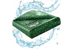 GAWENTINY Abdeckplane 140g/m² 2x3m, Gewebeplane mit verstärkten Ecken, Gartenmöbel Abdeckung wasserdicht, Abdeckplane Pool, Plane mit Ösen, UV beständige Plane (140g/m², 2x3m)