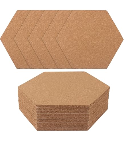 WOPPLXY 10 stuks kurkplaten, 21 x 21 cm kurkmat, 6 mm dikke kurkwand