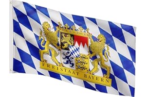FLAGMASTER Flagge, 30 verschiedene Fahnen zur Wahl, Größe 120 cm x 80 cm, Bayern