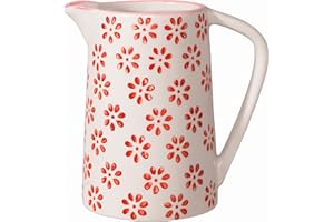 BLOOMINGVILLE Jarrita de Leche Susie - Jarra da loza ø 6 H 9 cm, Rojo, Cerámica, Capacidad 150 ml