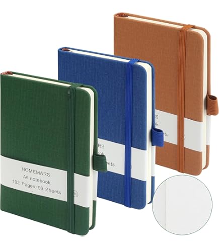 Taccuino Vesta Nature A6 - Carta A Quadri 5mm - 96 Fogli - Elastico E Segnapagina - Copertina In Tela