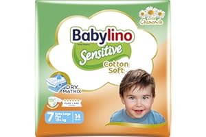 Babylino Sensitive Baby Windeln Größe 7, Extra Large Plus (+15Kg), 14 Stück