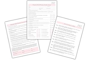 LASHICORN Platelet Rich Plasma Intake, Consent, and Aftercare Form | 75 Pack | 8.5 x 11" A1 Forms | Clients Signature | Client Forms Bundle | White and Pink Design