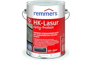 Remmers HK-Lasur 3in1 Grey-Protect anthrazitgrau, 2,5 Liter, Holzlasur aussen, 3n1: Imprägnierung, Grundierung & Lasur, Holzschutz vor Feuchtigkeit & UV-Strahlung