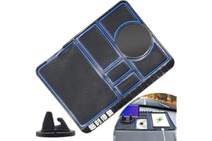 AVETTCIT Anti-slip Car Pads, 4 in 1 Non-Slip Phone Pad for Car, Anti Skid Car Dashboard Mat with 360 Degrees Rotating Phone Holder, for Cell Phone, Keys, Sunglass, GPS, Electronic Devices