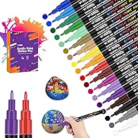 18 Farbige Steine Bemalen Acrylstifte für Steine Permanent Marker Stifte Acrylstifte für Leinwand wasserfester stift…