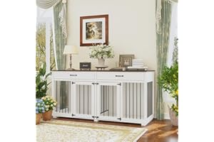 DEZAGCE Gabbia per cani XXL, gabbia per cani da casa, grande per interni, 164 x 80 x 60 cm, tavola in PB + ferro da stiro, tavola in PB + ferro da stiro, scatola per cani con 2 ante gabbia per il trasporto di