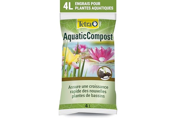 Tetra Pond AquaticCompost - Engrais, Terreau pour Fond de Bassin – Nutriments pour Plantes de Bassin de Jardin et d’Ornement - Favorise la Croissance des Plantes – 4 L