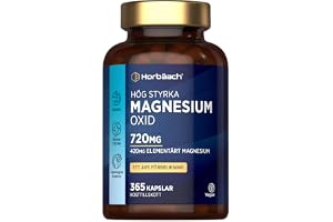 Magnesiumoxid 720mg - 365 Veganska Kapslar - 1 Års Förbrukning