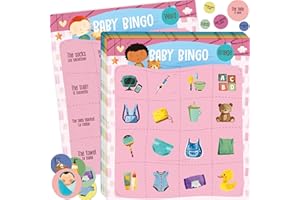 SPRITEGRU Juego de Bingo para Baby Shower, Cartas de Bingo para Bebés Bilingües para Fiesta de Revelación de Género, Baby Shower, Favores de Juegos, Suministros, Decoraciones para Adultos