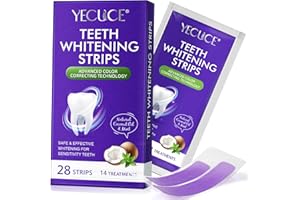 YECUCE Purple Whitening Strips, Professional Teeth Whitening Strips 14 Packs 28 Pcs, Safe Non-Slip Dry Strip Technology for Whiter Teeth, 30 Minutes Fast Results, Non-Sensitive Formula,Fast-Result Products
