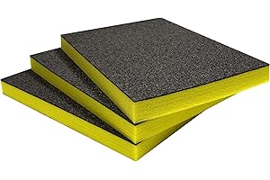 Shadow Foam Easy Peel (600mm x 420mm) | espuma personalizable para organizar cajas de herramientas (Paquete de tres (Profundidad de 50mm), Negro sobre amarillo)