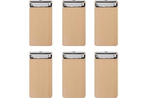BOMKEE Paquete de 6 Mini Portapapeles de Madera, A6 Portapapeles Pequeño, Carpeta de Notas de Negocios, Bloc de Escritura con Agujero Oculto para Colgar para Hotel, Bares, Pub, Restaurante