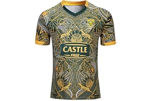 YINTE 2020 South Africa Springbok 7S Rugby Jersey World Cup 2019 Cotton Jersey Graphic T-Shirt 100th Anniversary Edition Fans T-Shirts Short Sleeve Training Sportswear Pol