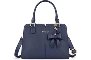 RAINSMORE Sac à Main Femme Cuir Sac à Main Portés Sacs Bandoulière Universitaire Imperméable avec Poche Antivol Sacs Fourre Tout avec Arc pour Travail Shopping École Voyage