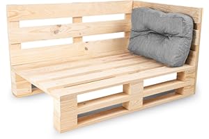 bananair - Cojines para Palets - Tela Resistente, Anti-UV y Repelente al Agua - Muy Cómodo, Relleno de Espuma - Cojines Exterior para Jardín y Terraza (Cojín Esquinero 60x40 cm, Gris)