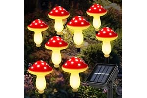 Kyduu 8 sztuk Solarne lampy ogrodowe, LED grzyby solarne lampy słoneczne, Lampy solarne z grzybami do ogrodu dekoracje ogrodowe, Zewnętrznych świateł słonecznych do ogrodu,trawnik