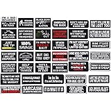 GOTONE 40pcs Assorted Iron on Word Patches for Motorcycle Biker Vest, Tactical Morale Embroidery Military Patch Appliques Sew