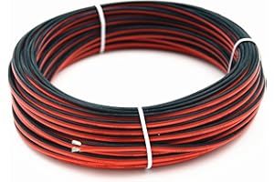 TUOFENG 18 awg Filo Elettrico, Filo di Silicone 18 Gauge 10 Metri [Nero 5 m Rosso 5 m] 2 Conduttori Filo parallelo Filo flessibile Fili senza ossigeno Filo di rame stagnato