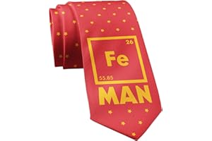 CRAZY DOG T-SHIRTS Iron Man Necktie Funny Science Periodic Table Fe Chemistry Teacher Tie