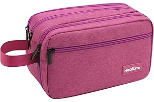 MOCOCITO Kulturbeutel für Herren, Reise, Kulturtasche, Kosmetiktasche, Kulturbeutel Faltbarer mit Tragegriff, Waschtasche für Damen - DREI Fächer(Lila)