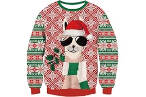 Xumplo Hässlich Weihnachten Sweatshirt für Kinder Jungen Mädchen Jumper Kleidung mit Langen Ärmeln 3D Gedruckt Top Weihnachtspullover 4-14 Jahre