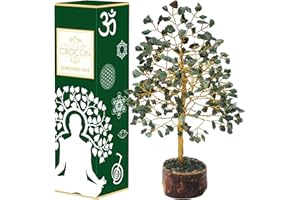 Crocon Green Aventurine Gemstone Tree Feng Shui Bonsai for Reiki Healing Chakra Balancing Mystical Spiritual Good Luck & Prosperity Home Decor Size: 10 Inch