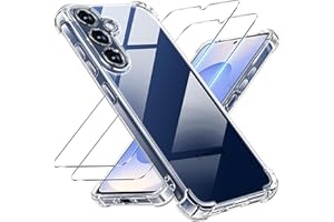 Tentoki 3 in 1 for tempered glass and case Samsung Galaxy S25, [Never Yellowing] Screen Protector Samsung Galaxy S25 TPU Mobile Phone Case Slim Shockproof Anti-Scratch Transparent Case