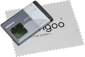 Akku für Nokia Original BL-4C LiIon für Nokia 6101, 6102, 6103, 6125, 6131, 6136, 6170, 6260, 6300, 6300i mit mungoo Displayputztuch
