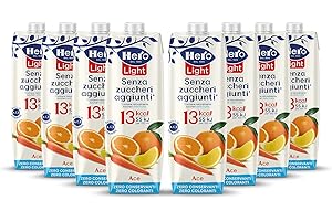 Hero Light Bevanda di Frutta Gust Ace, Succo con Pochissime Calorie per Porzione, Senza Zuccheri Aggiunti, Zero Conservanti, Coloranti, 8 Bottiglie da 1L, 8000 Millilitri