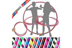 FLAMES 'N GAMES PRO Hula Hoops (Ultra-Grip/Glitter Deco) Weighted TRAVEL Hula Hoop (100cm/39') Hula Hoops For Exercise, Dance & Fitness! (640g) NO Instructions Needed - Same Day Dispatch! (Orange/Blue)