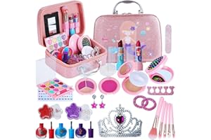 XSTARG Kids Makeup Sets For Girls, Washable Make Up Starter Kit Real Makeup Set Children Princess Pretend Play Toys Presents with Makeup Box, Christmas Birthday Gifts for 4 5 6 7 8 9 Year Old Girls