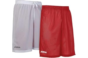 Joma Rookie Rojo - Pantalones Cortos de Baloncesto Reversibles, Color Blanco - Pantalones Cortos Hombre