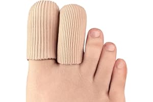 Bukihome 8 protectores de dedos de los pies, evita el alivio del dolor para callos, ampollas y uñas encarnadas (2 unidades de tamaño grande + 6 unidades de tamaño mediano) [Actualización]