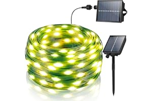 DAMAHOU Solar String Lights Outdoor Garden,Christmas Tree Lights 30M/100Ft 300 LED IP67 Waterproof 5 Brightness Warm White 8 Modes,Fairy Lights Indoor for Decorations Fence/Home/Party/Patio