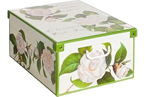 LAVATELLI Boite de Rangement avec Couvercle, Boite en carton, Rangement Vetement, Meuble de Rangement Chambre, Bureau, Panier de Rangement, Organisateur Tiroir, 39x50x24 cm CAMELIE