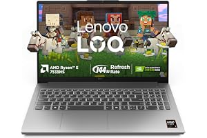 Lenovo LOQ Essential AMD Ryzen 5 7535HS | NVIDIA RTX 3050 6GB (16GB RAM/512GB SSD/FHD IPS/144Hz Refresh Rate/15.6" (39.6cm)/Windows 11/Office Home 2024/Grey/1.8Kg), 83S000JCIN Gaming Laptop