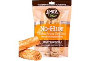 Earth Animal No-Hide® Chicken Rolls (2 Pack) – Long-Lasting Dog Chews – Natural Dog Treats for Medium Dogs (18-34 kg) – Easily Digestible, Supports Healthy Teeth & Gums – Made Without Animal Hides