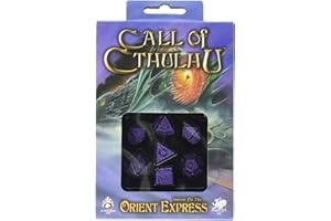 Q Workshop Call of Cthulhu Horror on The Orient Express RPG Ornamented Dice Set 7 Polyhedral Pieces