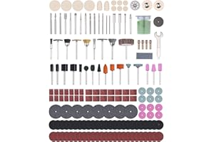Rotary Tool Accessories Kit, Longmate 427 pcs Multiuse Tool Accessories, 3.2mm Shank Grinder Attachment for Cutting, Grinding, Sanding, Drilling, Carving, Engraving and Polishing on Wood, Glass, Metal