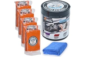 AMERRLY Car Detailing Clay Bar kit - Auto Detailing Clay Bars,Premium 4 Block x100g Mild Grade Magic Clay Bars Kit, Auto Clay Bars with Washing and Adsorption,(Blue Towel included*1)
