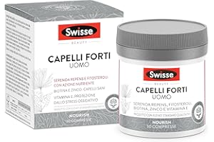 Swisse Capelli Forti Uomo, Integratore Alimentare che Combina Vitamine, Minerali e Ingredienti di Origine Naturale, Utili per Mantenere la Forza del Capello, 30 Compresse da 1250 mg
