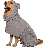 SOGGYDOGGY® UK: Luxury Dog Drying Coat, Super Absorbent Microfibre Dog Drying Robe With Hood, Fast Dry In Minutes, Thick & So